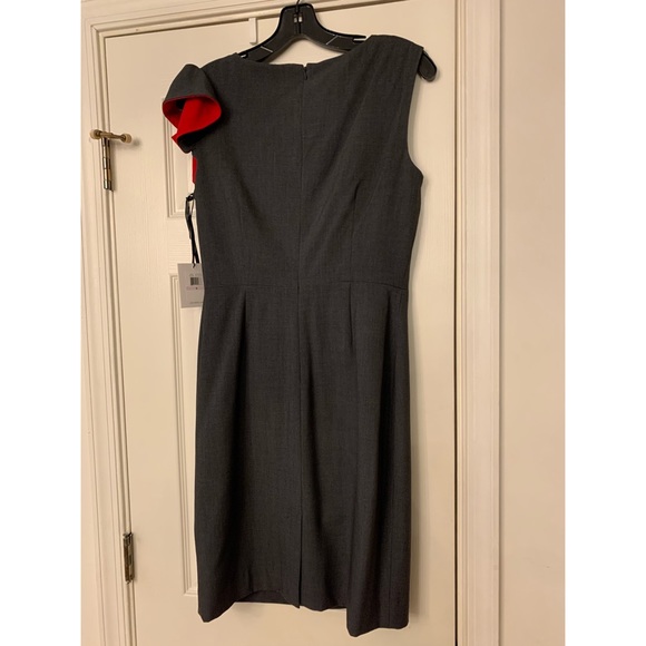 Brand New - Gray Dress with Red Sleeve Splash - Picture 2 of 4